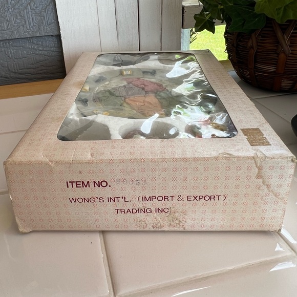 Wongs International Trading Miniature Sewing Tea Set Polystone 1995 NIB - Picture 8 of 11